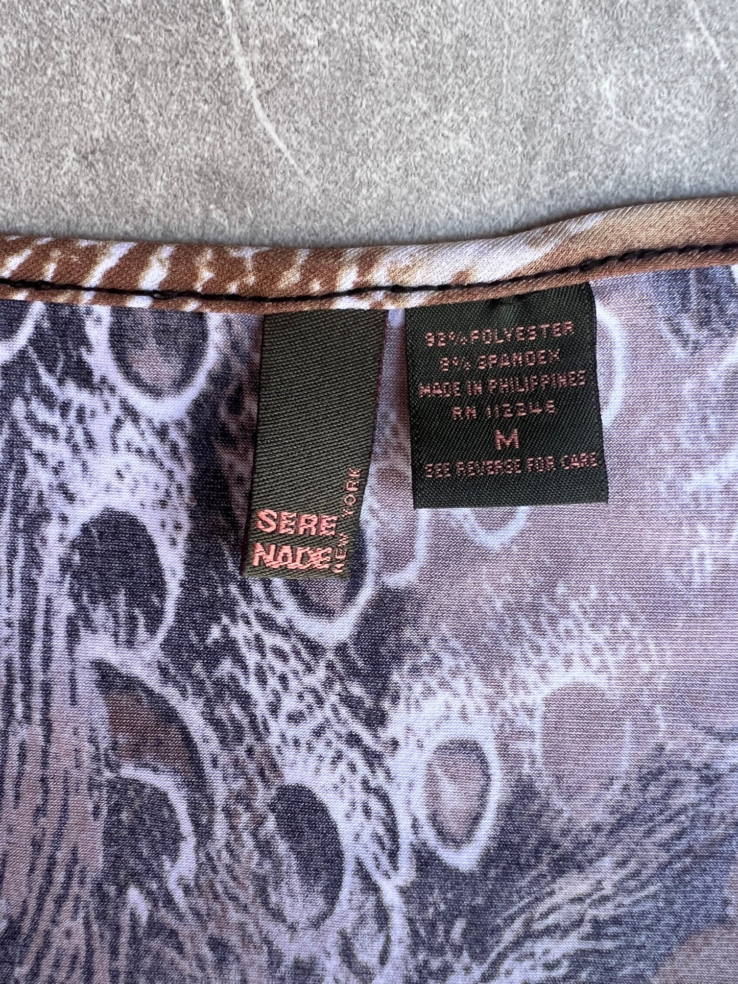 2000s Vintage Printed Buckle Multicolor Top -M