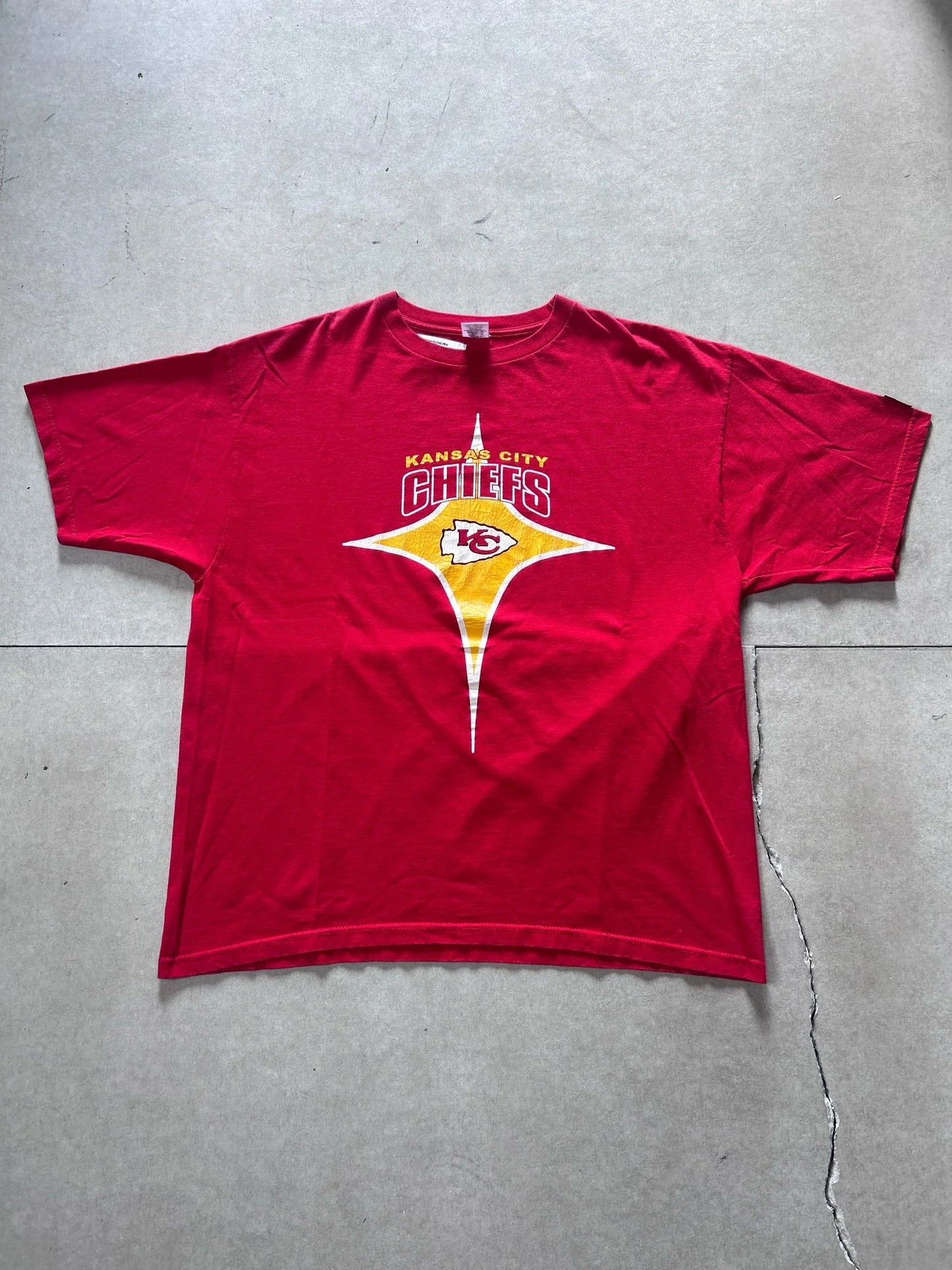 90s Vintage Kansas City Chiefs Starter Star Red T Shirt Size XXL - | Martin City Vintage