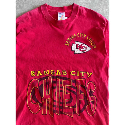90s Vintage Kansas City Chiefs Hypnosis Red T Shirt Size L - | Martin City Vintage