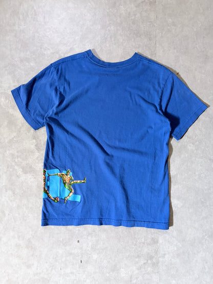 2000s Vintage FIFA World Cup Soccer Starter Wrap Around Blue T Shirt -M