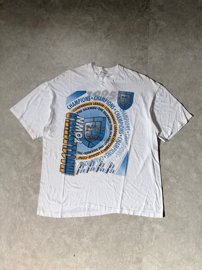 90s Vintage Macclesfield Town Soccer Big Print White T Shirt -XL
