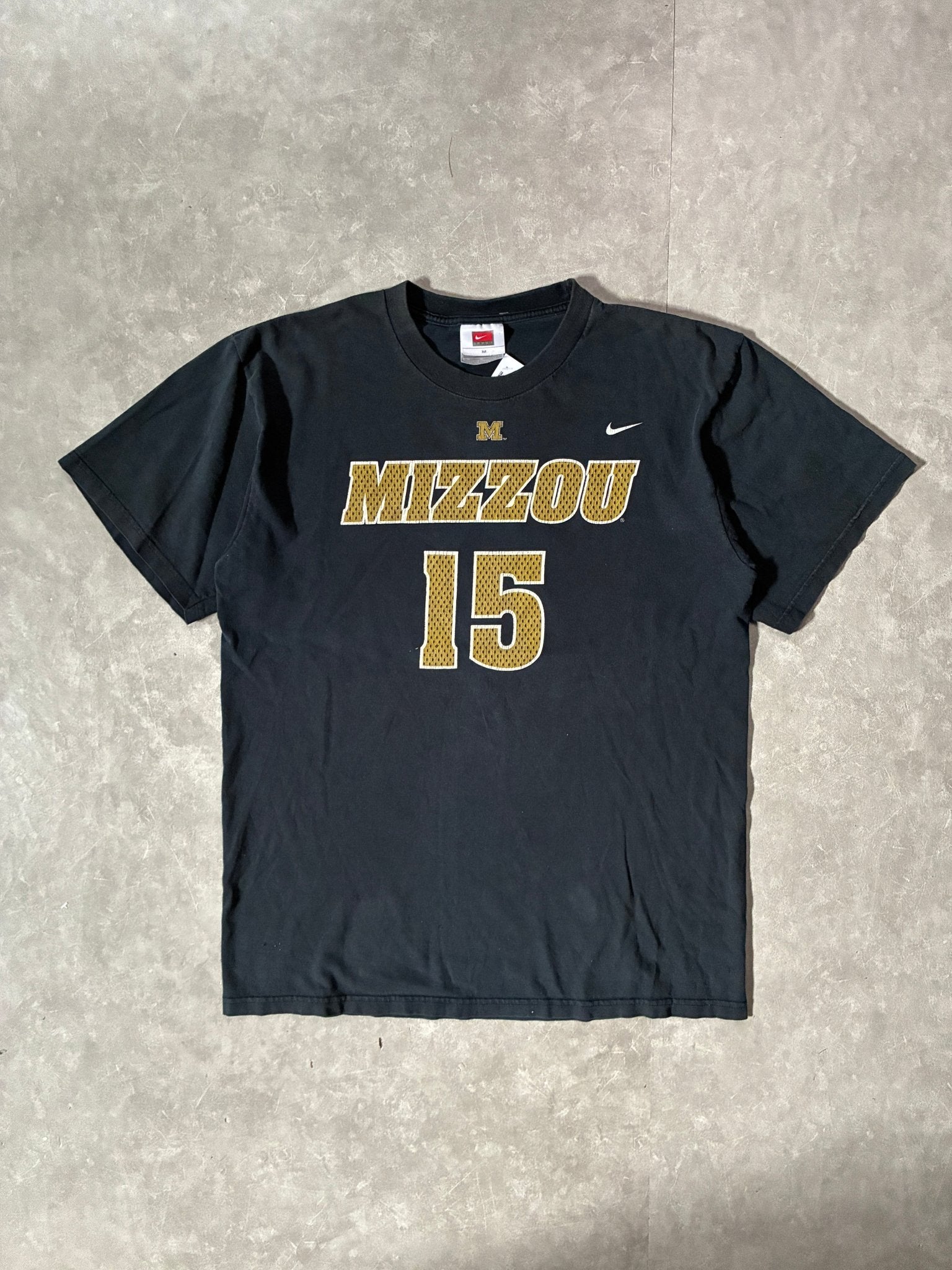 2000s Vintage Mizzou Tigers Nike Faded Black Jersey T-Shirt -M - M | Martin City Vintage