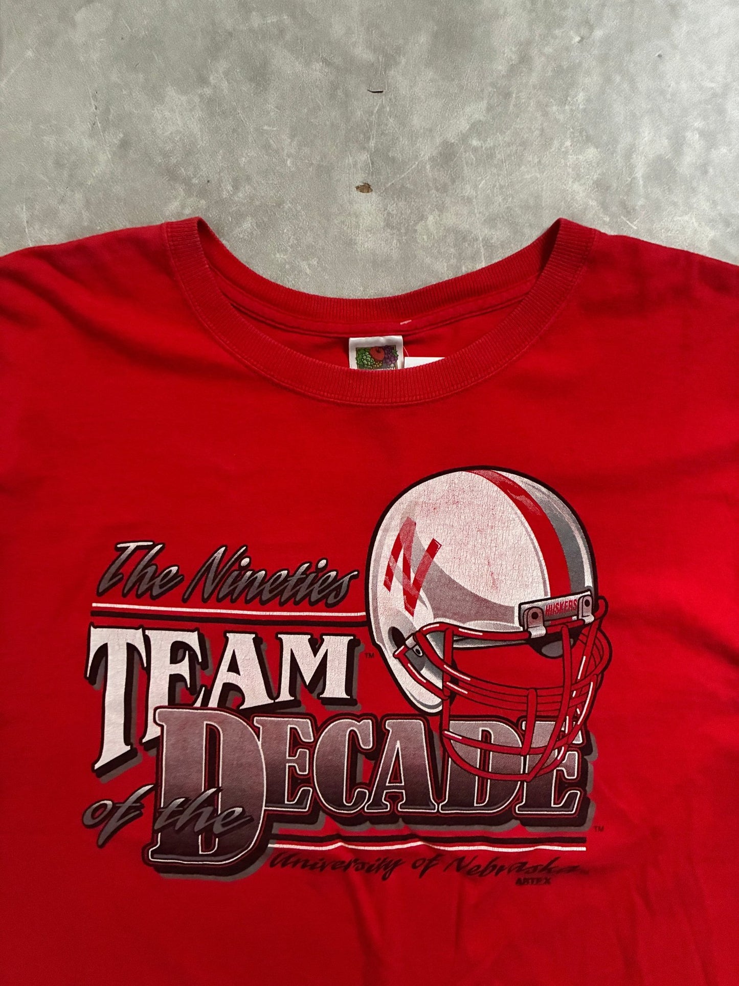 90s Vintage Nebraska Cornhuskers Football Red T-Shirt -XXL - XXL | Martin City Vintage