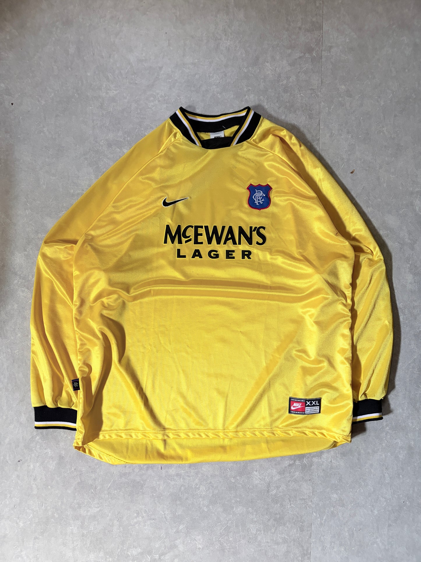 1997 Vintage Rangers FC Yellow Keepers Kit -XXL