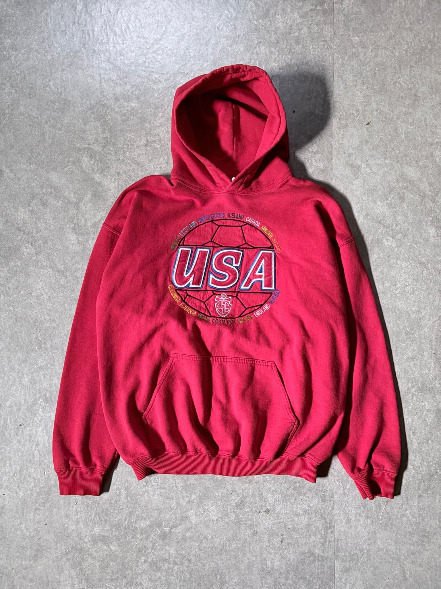 90's Vintage Soccer USA Hoodie -L - L | Martin City Vintage