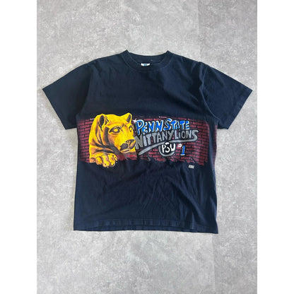 90s Vintage Penn State Nittany Lions Black Wrap Around T Shirt Size L - | Martin City Vintage
