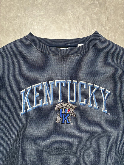 90s Vintage Kentucky Wildcats Embroidered Pro Player Navy Crewneck -L