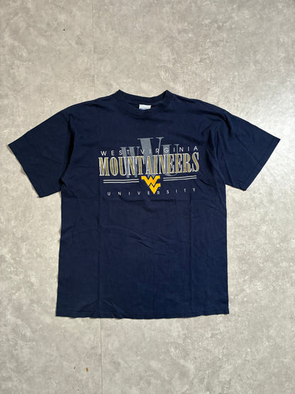 90s Vintage West Virginia Mountaineers Navy T-Shirt -XL