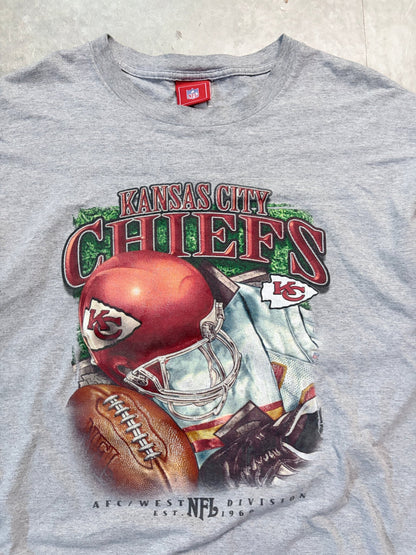 90s Vintage Kansas City Chiefs NFL Grey T-Shirt -XL - XL | Martin City Vintage