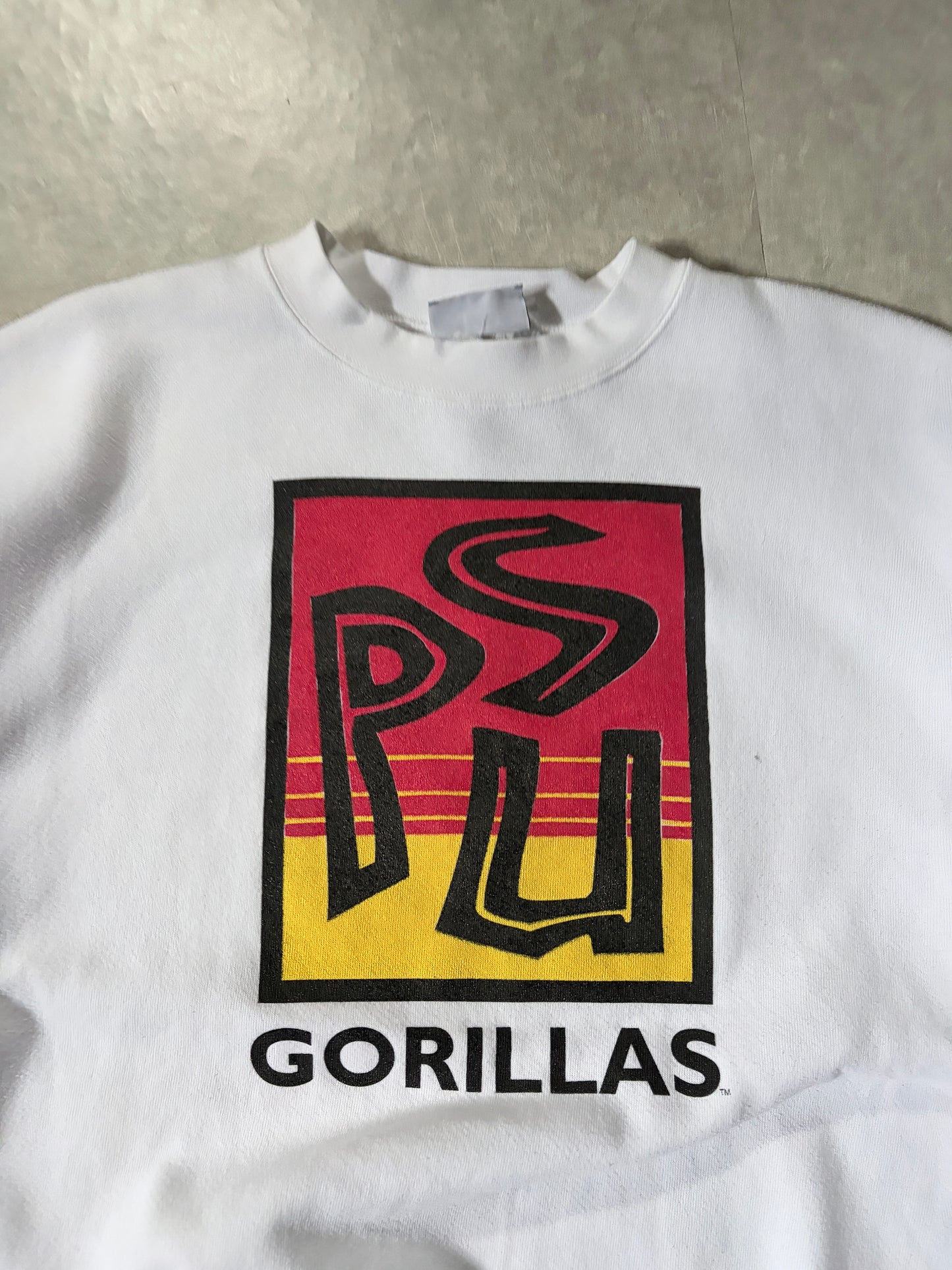 90s Vintage Pittsburgh State Gorillas White Crewneck -XXL