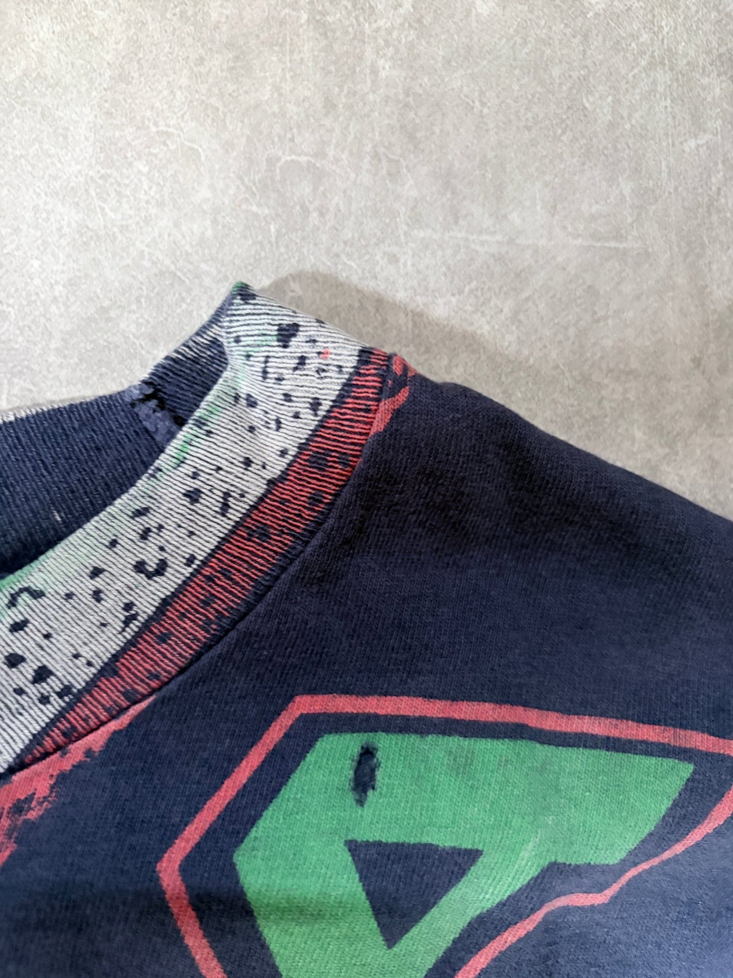 90s Vintage Italy Soccer AOP Black T Shirt -XL - XL | Martin City Vintage