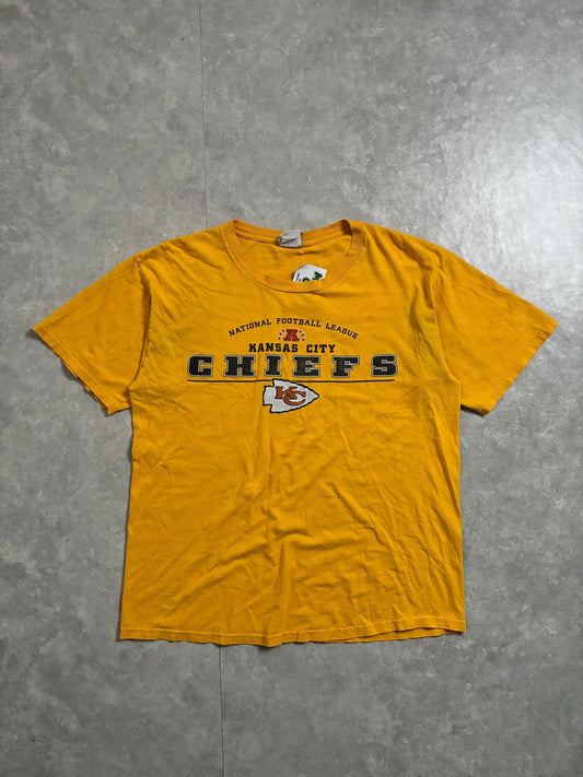 90s Vintage Kansas City Chiefs Lee Sports Yellow T-Shirt -L - L | Martin City Vintage