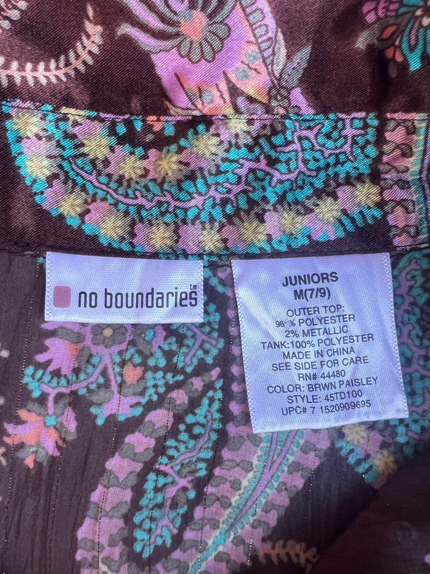 2000s Vintage No Boundaries Paisley Brown Button Up Top - M - S | Martin City Vintage