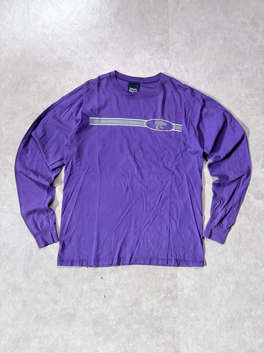 90s Vintage Kansas State Wildcats Purple Long Sleeve Shirt -L
