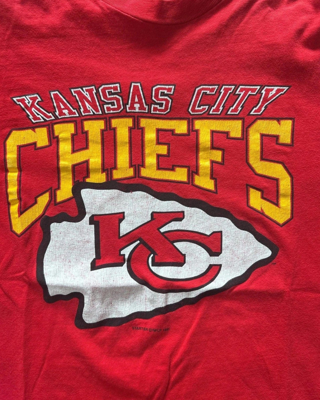 90s Vintage Kansas City Chiefs Starter Red T Shirt Size L - | Martin City Vintage