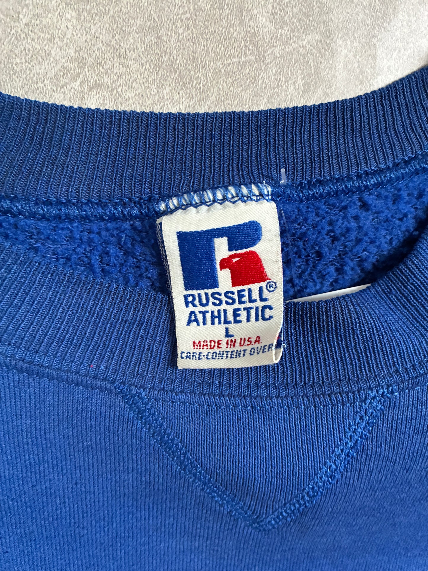 90s Vintage Florida Gators Flock Print Blue Crewneck -L