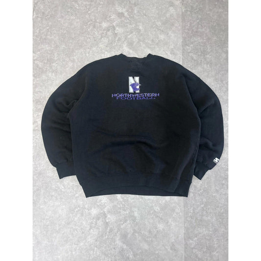 90s Vintage Northwestern University Black Starter Crewneck Size XL - | Martin City Vintage