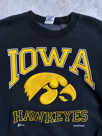 90s Vintage Iowa Hawkeyes Black Crewneck -XXL