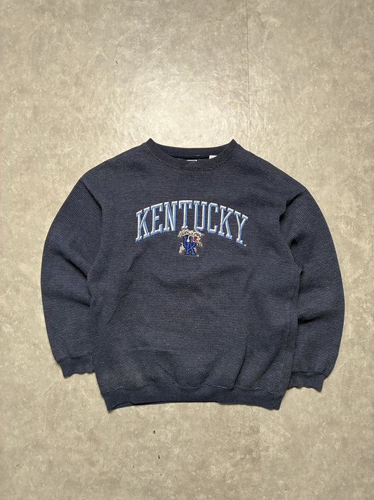 90s Vintage Kentucky Wildcats Embroidered Pro Player Navy Crewneck -L - L | Martin City Vintage