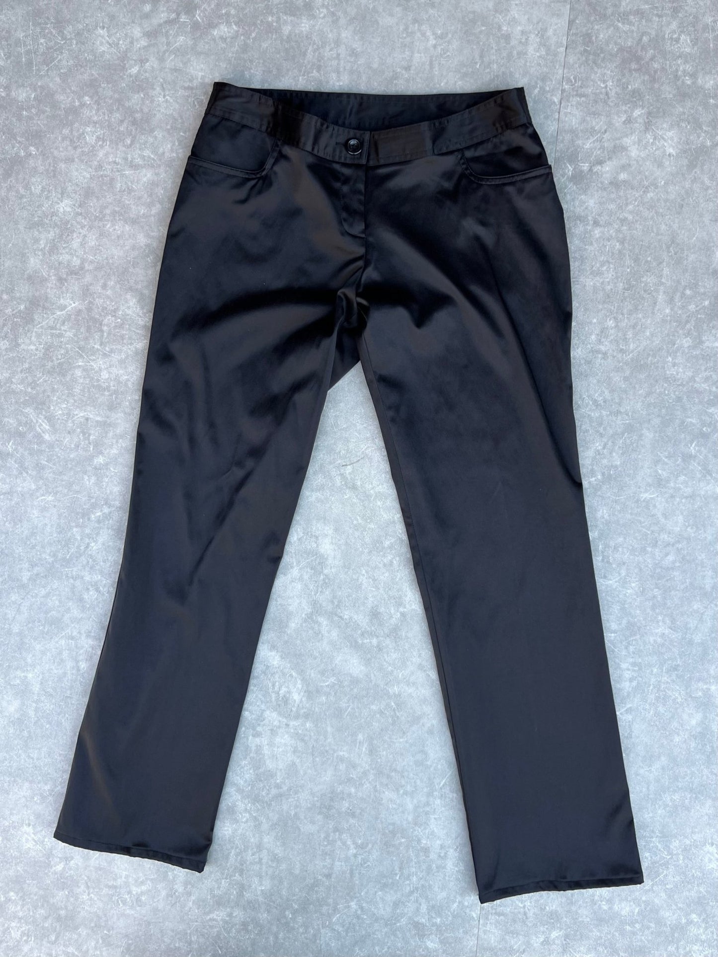 2000s Vintage No Boundries Silky Black Butterfly Patch Pants - 9 - 9 | Martin City Vintage