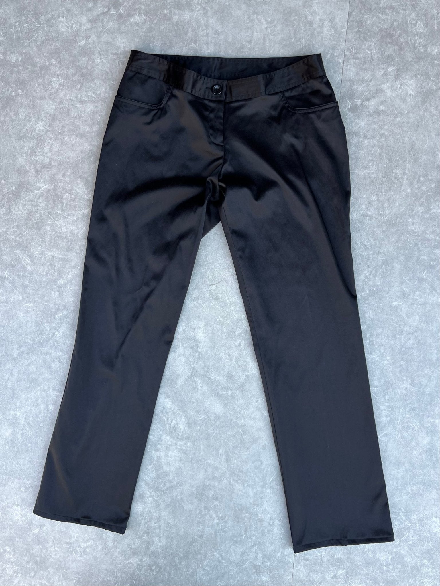 2000s Vintage No Boundries Silky Black Butterfly Patch Pants - 9 - 9 | Martin City Vintage