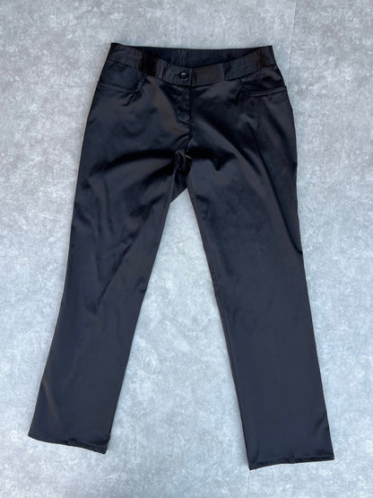 2000s Vintage No Boundries Silky Black Butterfly Patch Pants - 9 - 9 | Martin City Vintage