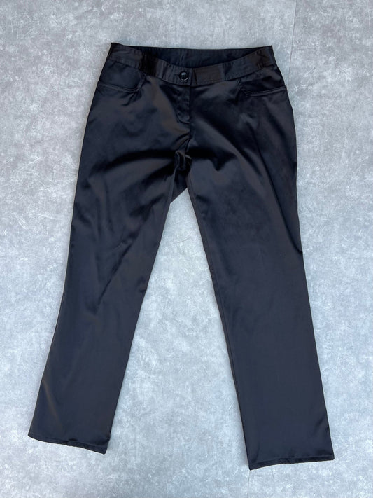 2000s Vintage No Boundries Silky Black Butterfly Patch Pants - 9 - 9 | Martin City Vintage