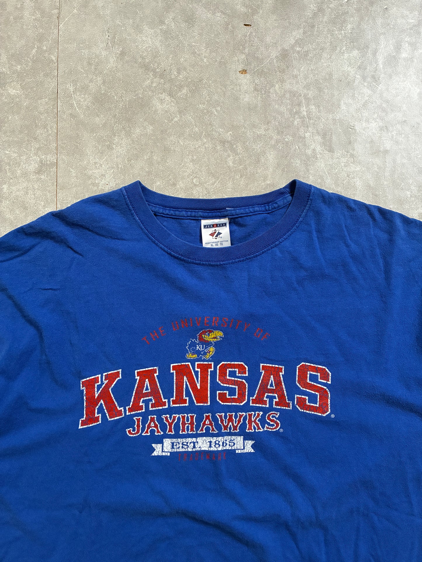 2000s Vintage Kansas Jayhawks Blue T-Shirt -XL