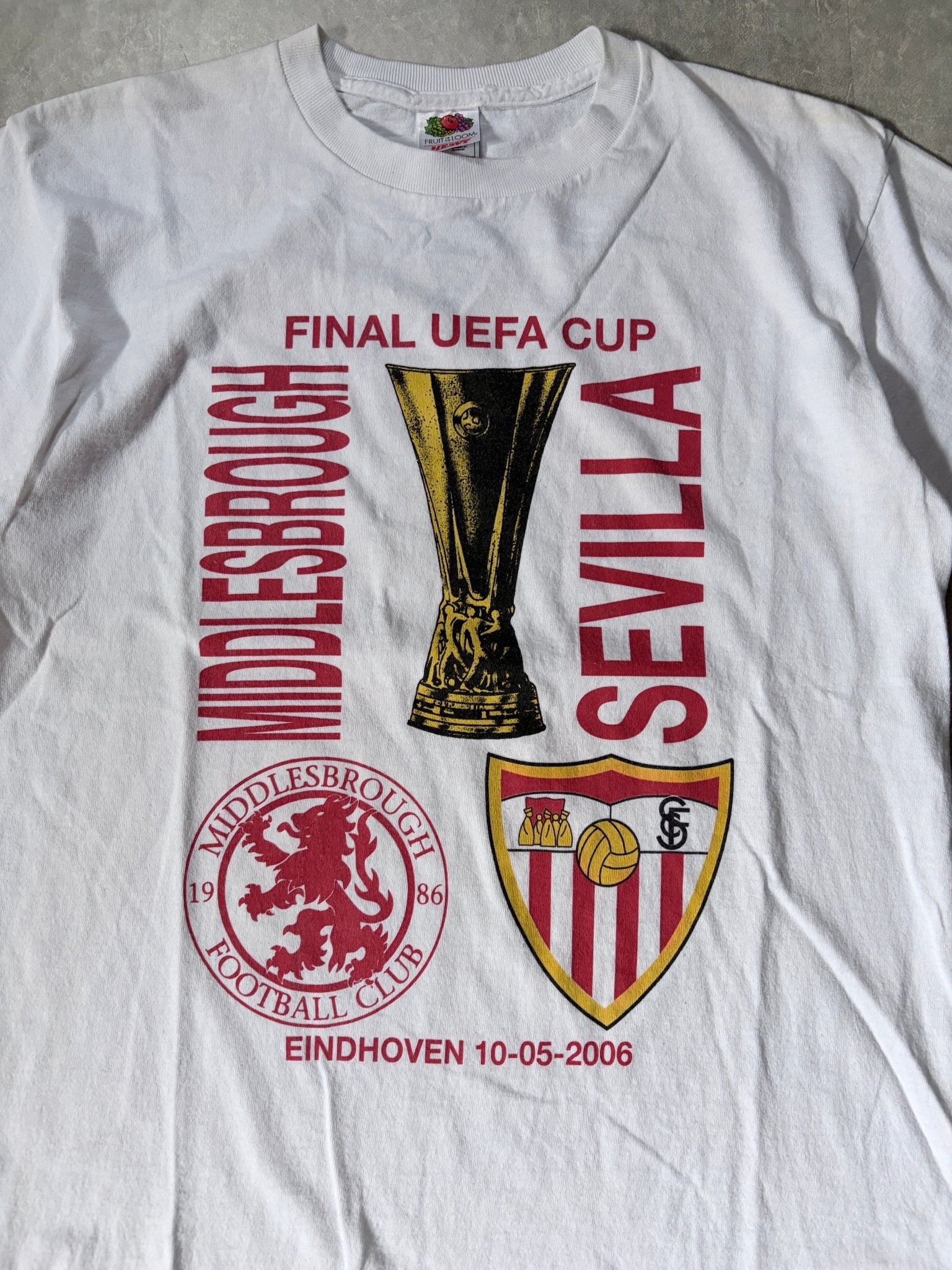 2006 Vintage Middlesbrough FC UEFA Final White T Shirt -M - M | Martin City Vintage