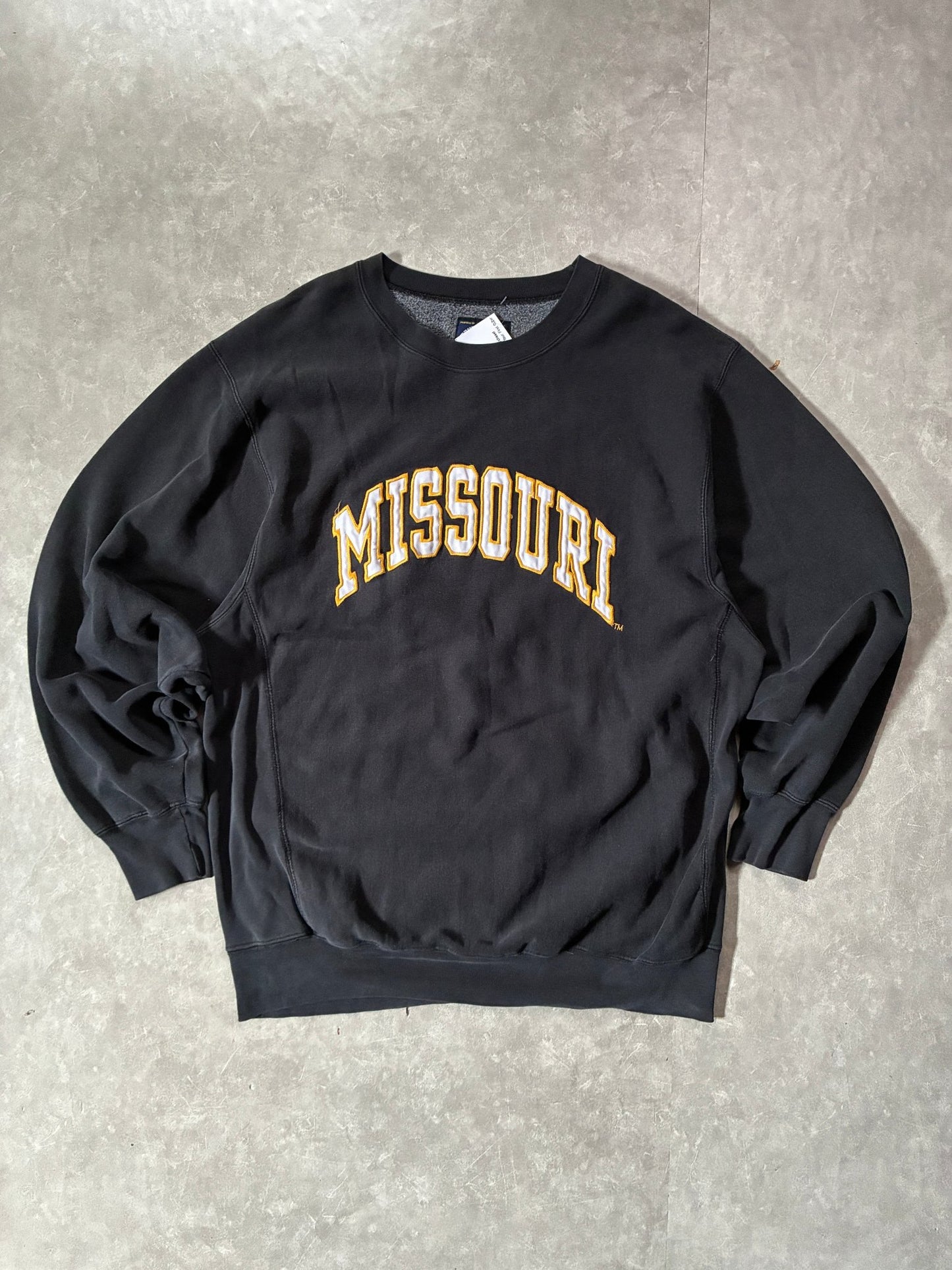 2000s Vintage Missouri Tigers Block Letters Black Crewneck -XL - XL | Martin City Vintage