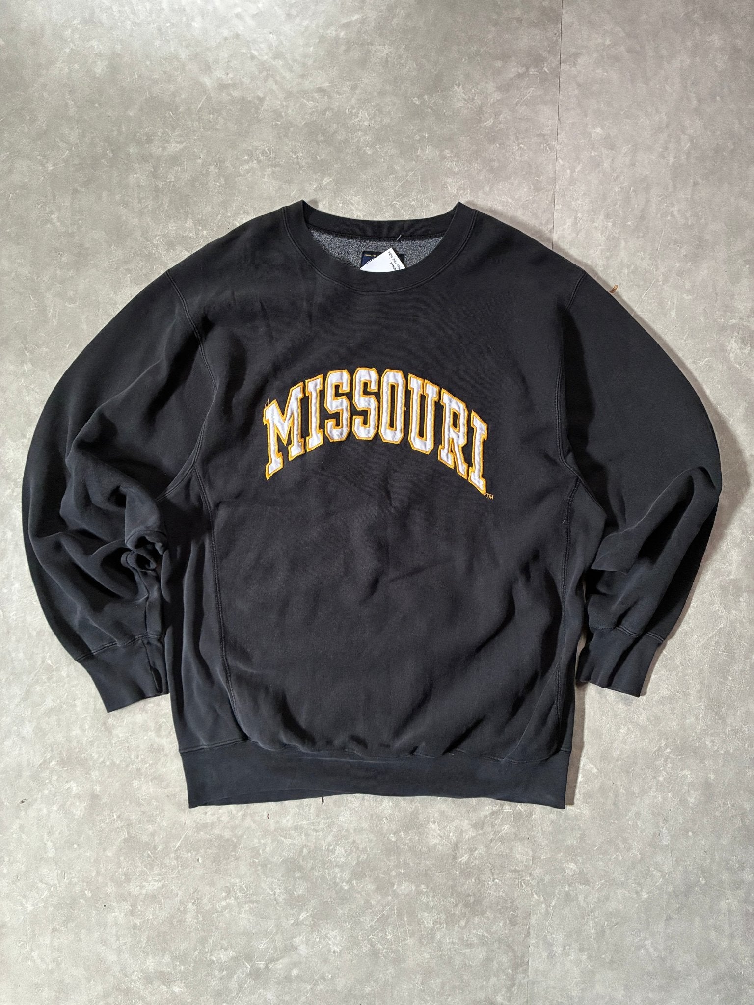 2000s Vintage Missouri Tigers Block Letters Black Crewneck -XL - XL | Martin City Vintage