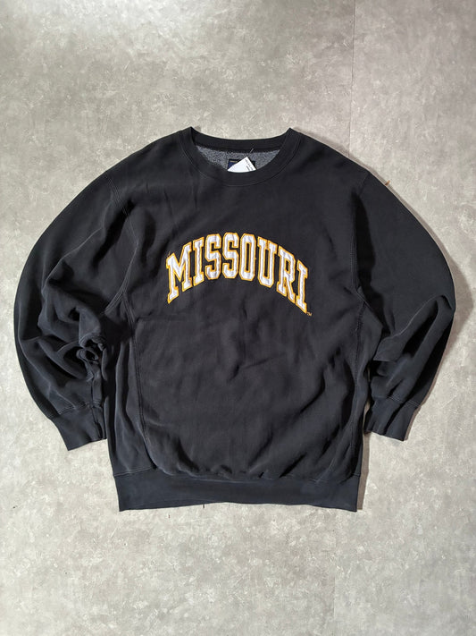 2000s Vintage Missouri Tigers Block Letters Black Crewneck -XL - XL | Martin City Vintage