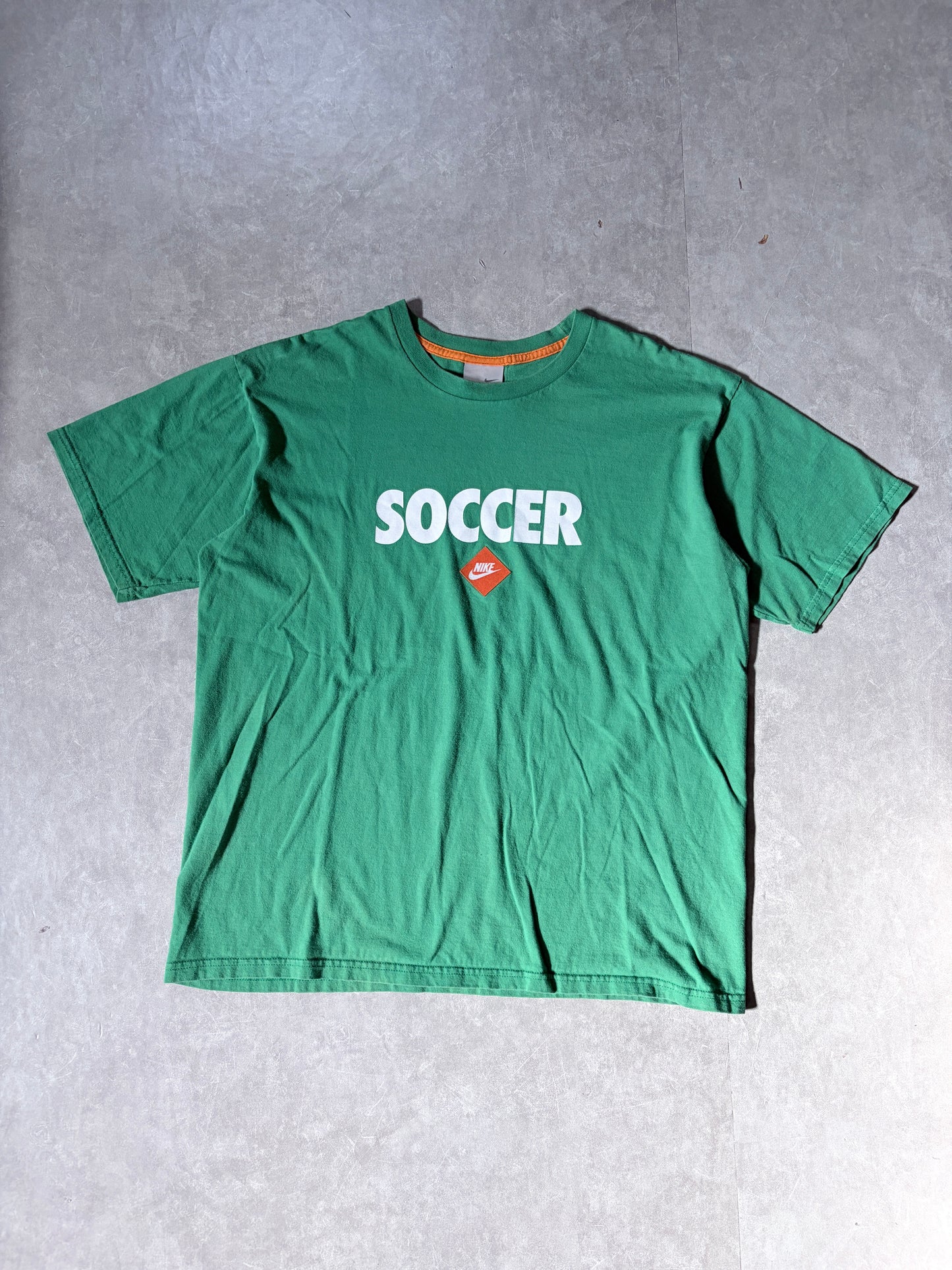 2000s Vintage Nike Soccer Green T Shirt -XL