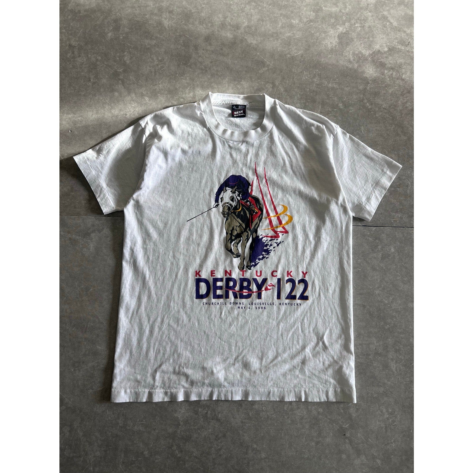 90s Vintage Kentucky Derby White T Shirt Size L - | Martin City Vintage