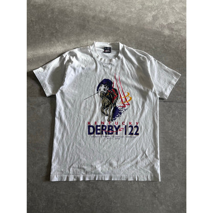 90s Vintage Kentucky Derby White T Shirt Size L - | Martin City Vintage