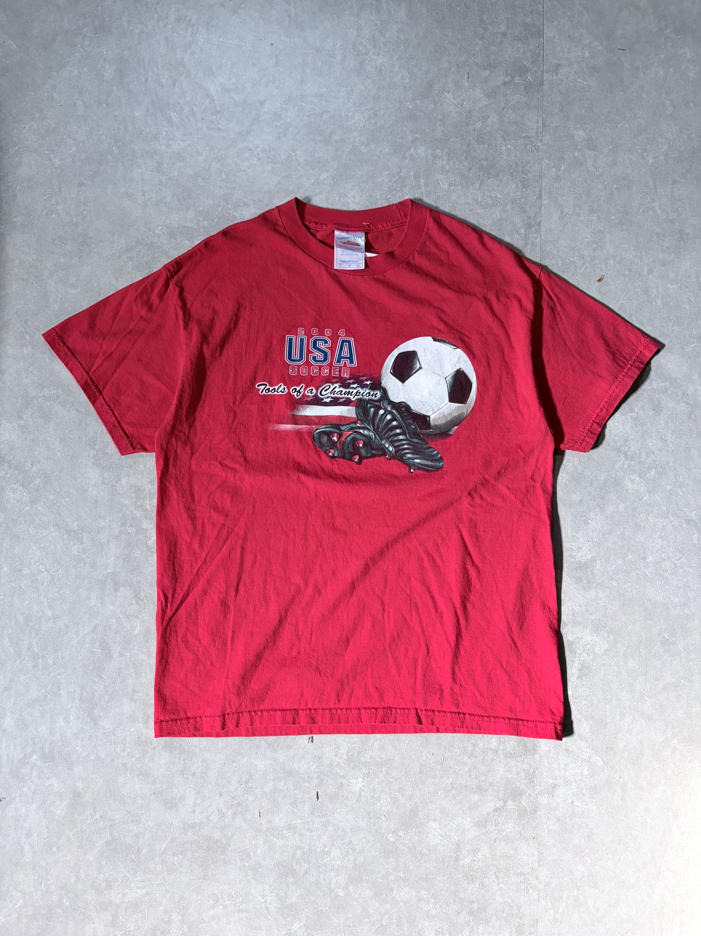 2004 Vintage USA Soccer Red T Shirt -L