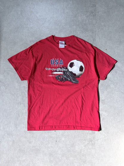 2004 Vintage USA Soccer Red T Shirt -L