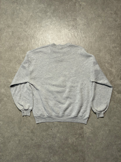 90s Vintage Kansas Jayhawks Big 8 Heather Grey Crewneck -XL