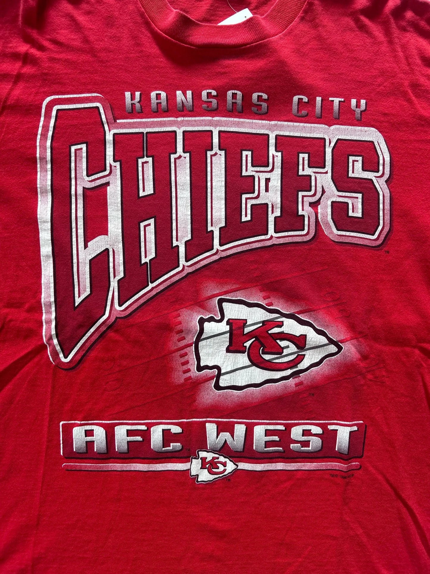 90s Vintage Kansas City Chiefs Artex Red T Shirt Size L - | Martin City Vintage