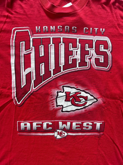 90s Vintage Kansas City Chiefs Artex Red T Shirt Size L - | Martin City Vintage