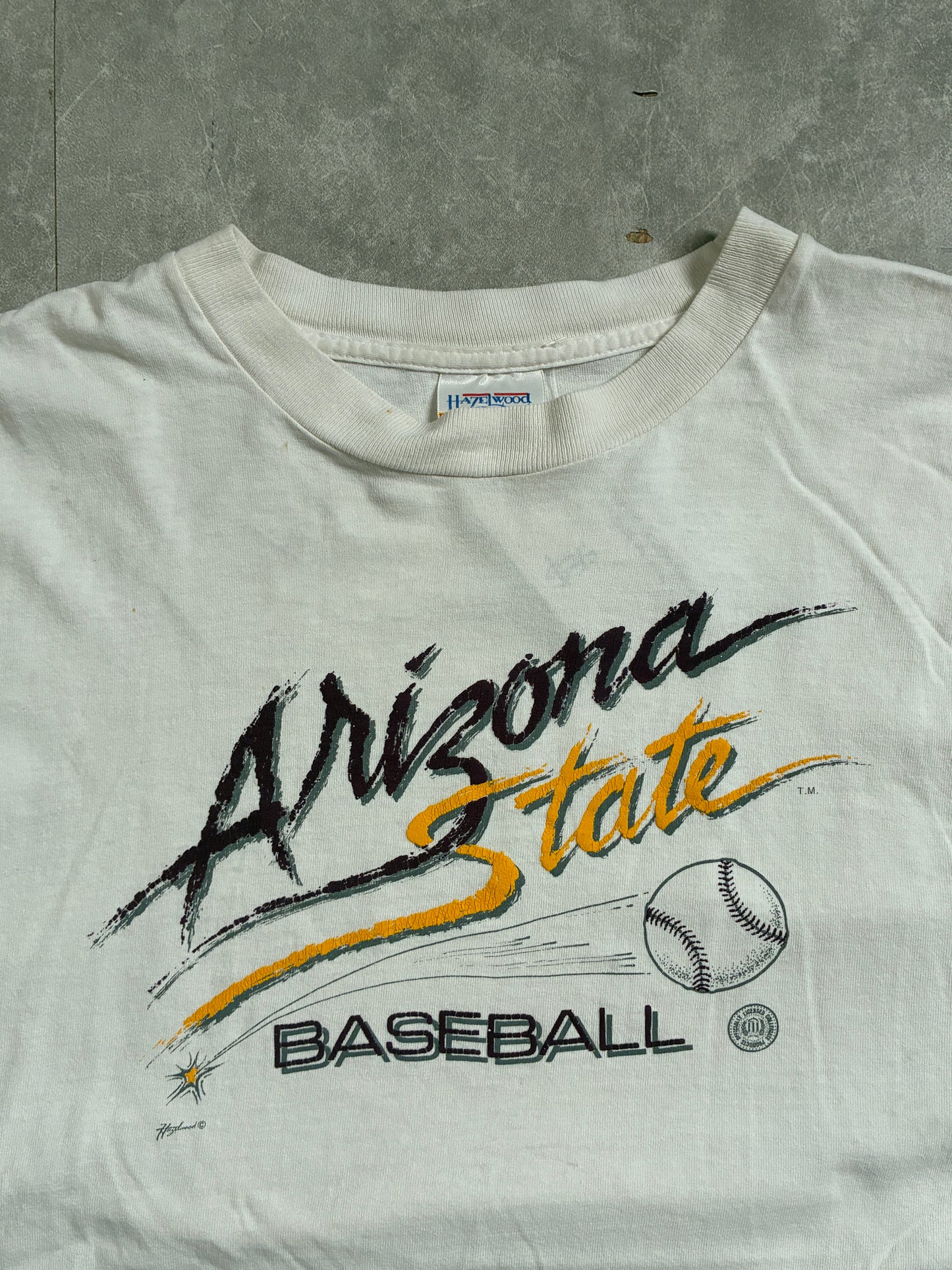 90s Vintage Arizona State Sun Devils Baseball White T-Shirt -XL