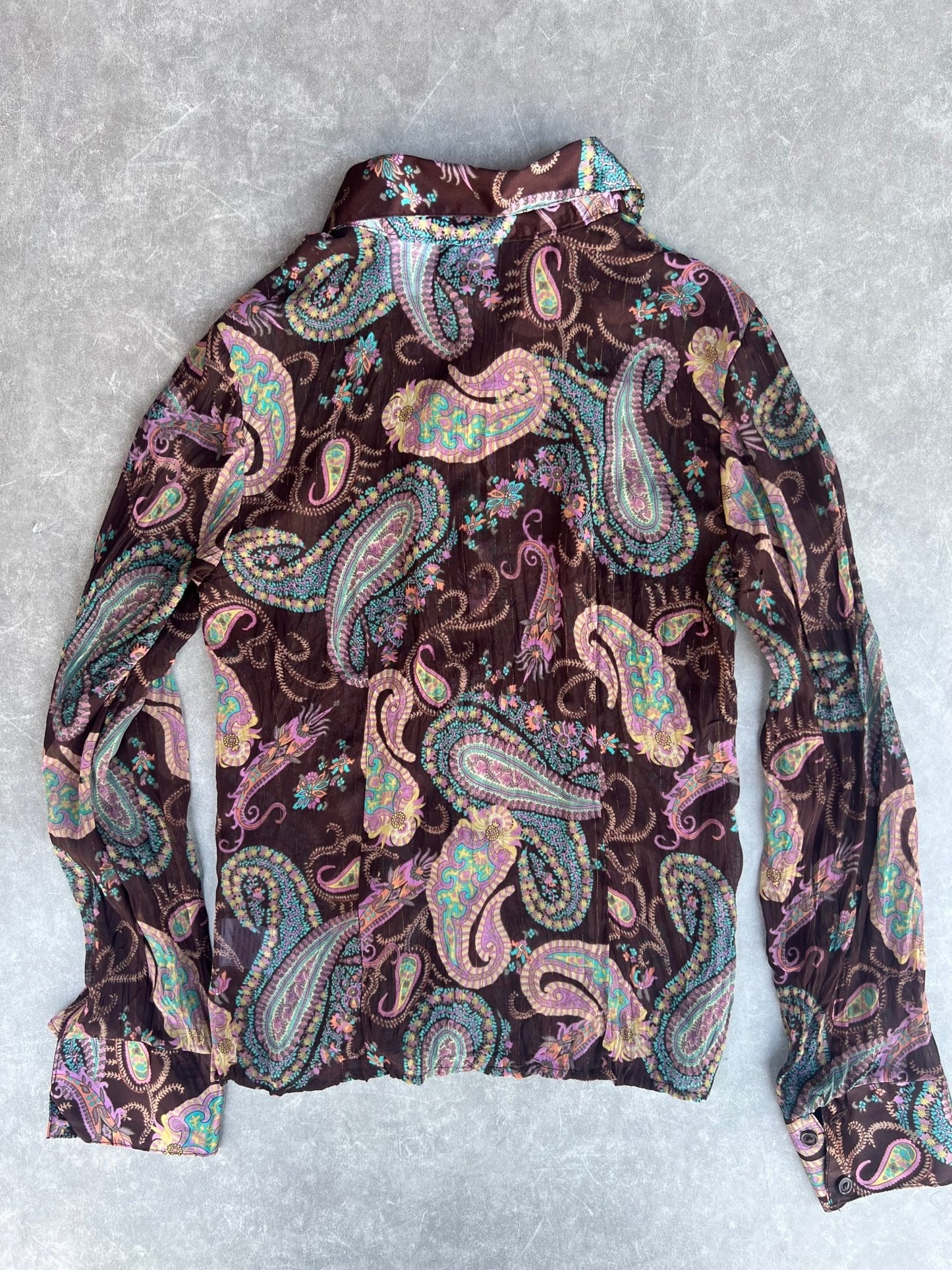 2000s Vintage No Boundaries Paisley Brown Button Up Top - M - S | Martin City Vintage