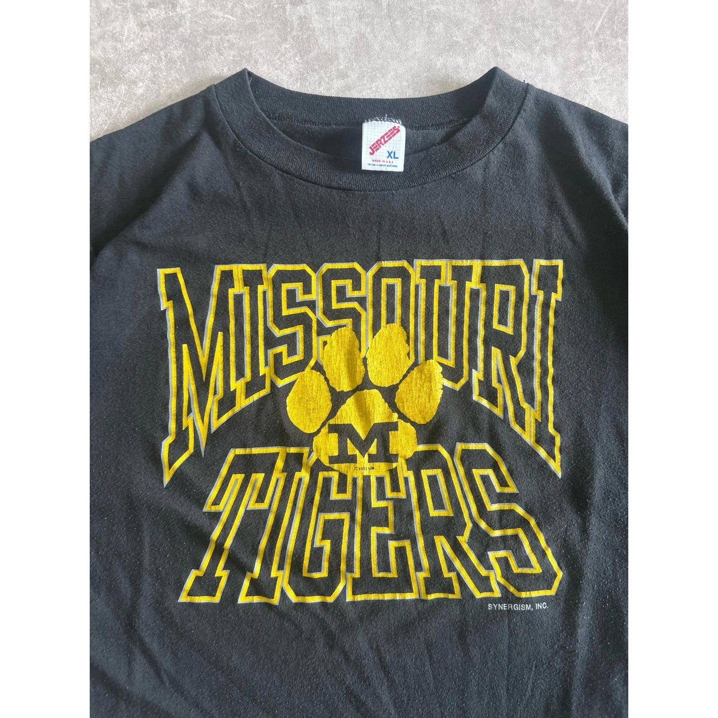 90s Vintage Missouri Tigers Black T Shirt Size XL - | Martin City Vintage
