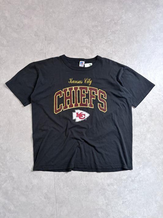 90s Vintage Kansas City Chiefs Russell Black T-Shirt -XL - XL | Martin City Vintage