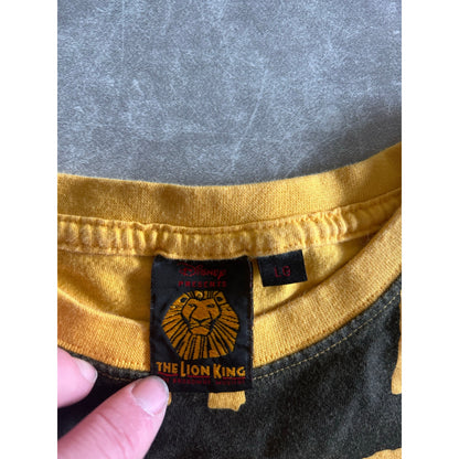 2000s Vintage Lion King Lion Face Big Print Yellow T Shirt Size L - | Martin City Vintage