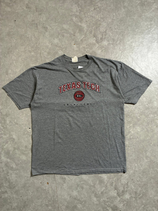 2000s Vintage Texas Tech Red Raiders Basketball Grey T-Shirt -XL - XL | Martin City Vintage
