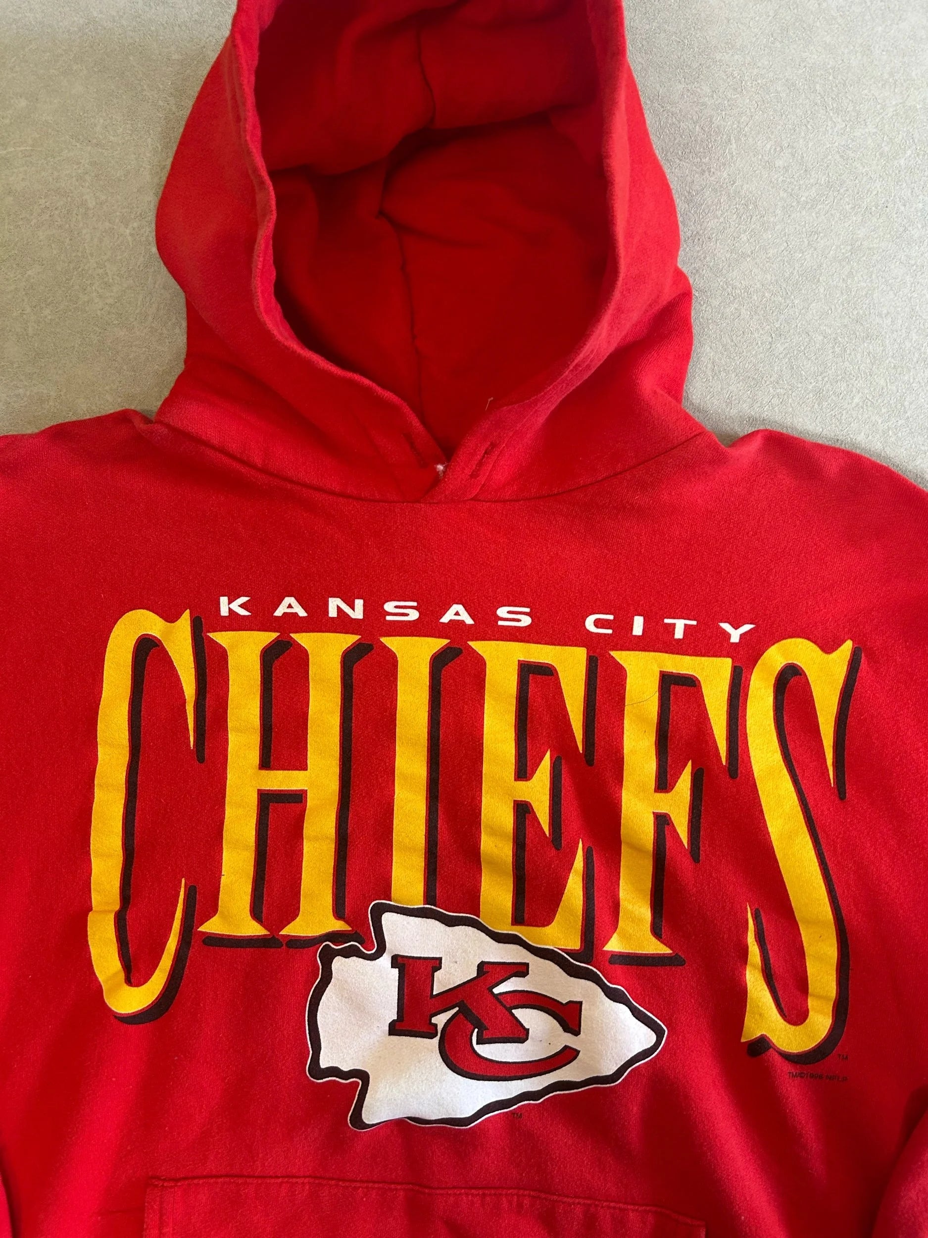 90s Vintage Kansas City Chiefs Red Hoodie Size XL - | Martin City Vintage