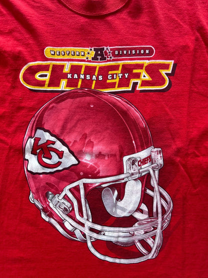90s Vintage Kansas City Chiefs Pro Player Red Helmet T Shirt Size L - | Martin City Vintage