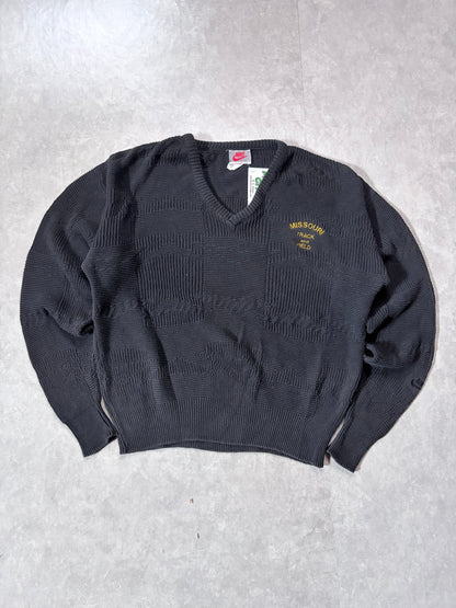 90s Vintage Missouri Tigers Track Nike Black Knit Sweater -L - L | Martin City Vintage