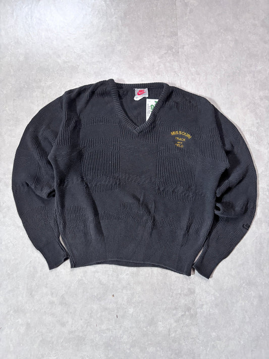 90s Vintage Missouri Tigers Track Nike Black Knit Sweater -L